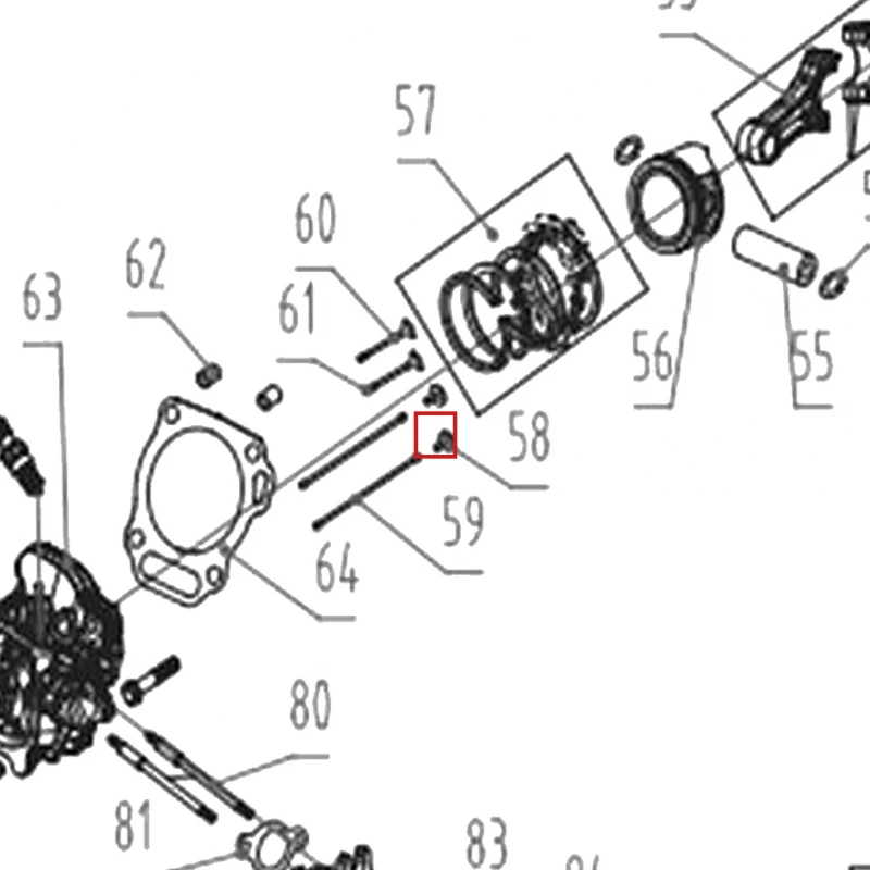 Tachet motor motocultor RURIS 731K, pozitia 58 pe plansa
