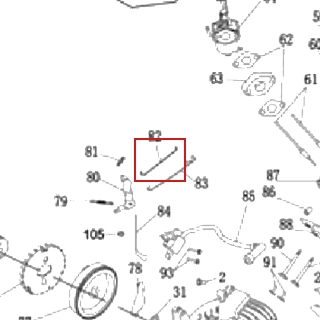 Tija acceleratie generator curent RURIS R-Power GE 1000, pozitia 82 pe plansa