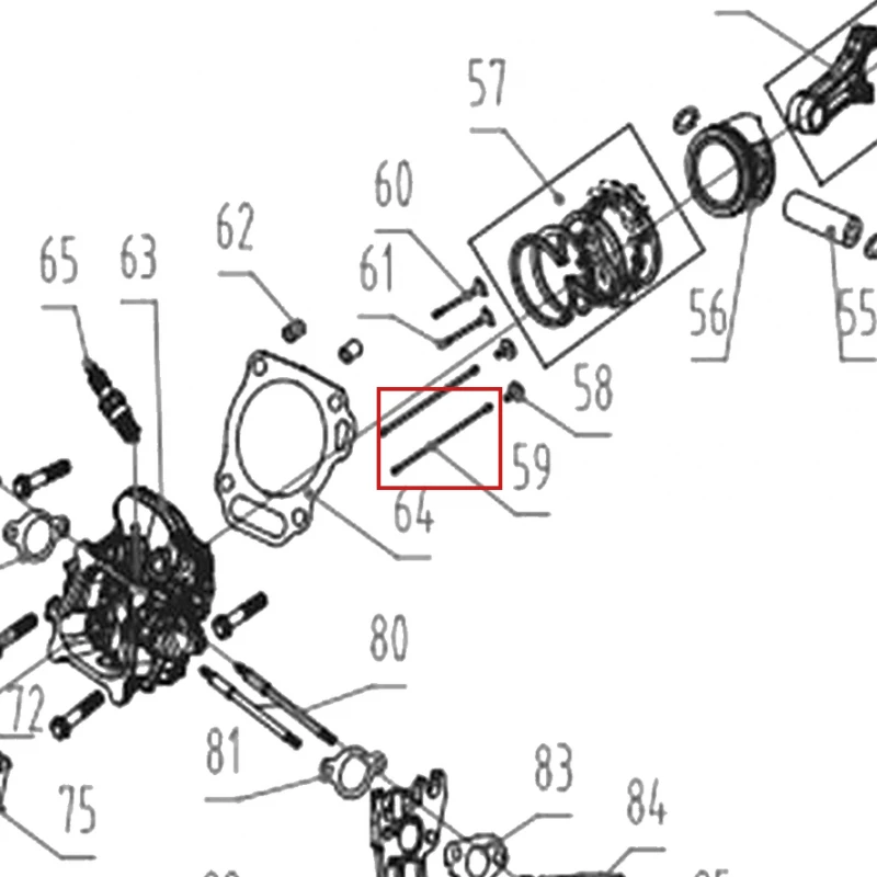 Tija impingatoare motor motocultor RURIS 731K, pozitia 59 pe plansa