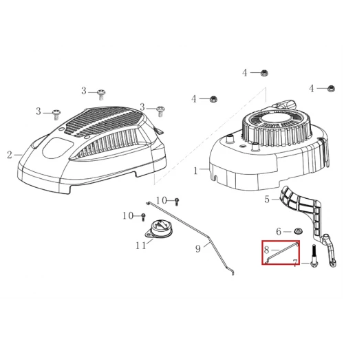 Tija RURIS DAC 777K motocositoare, motor Loncin 4 timpi, cod ps777k-6-8