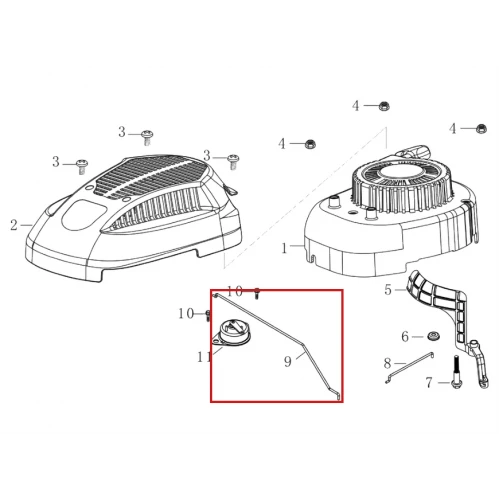 Tija RURIS DAC 777K motocositoare, motor Loncin 4 timpi, cod ps777k-6-9