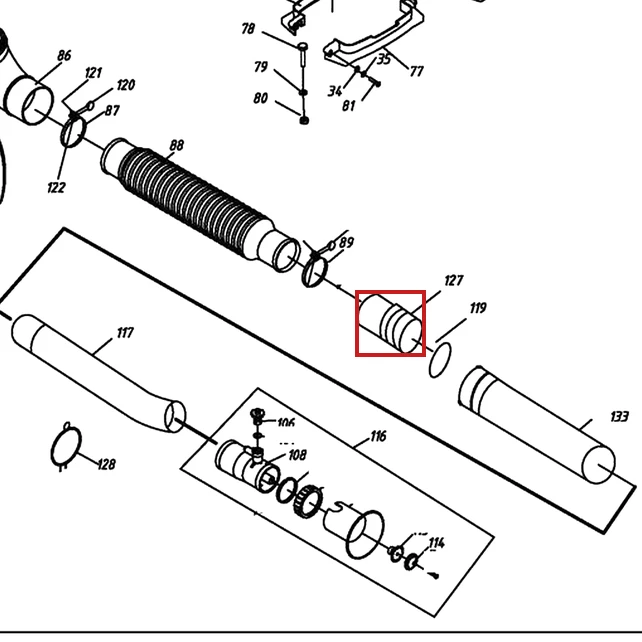 Tub conector atomizor RURIS A103, pozitia 127 plansa 2