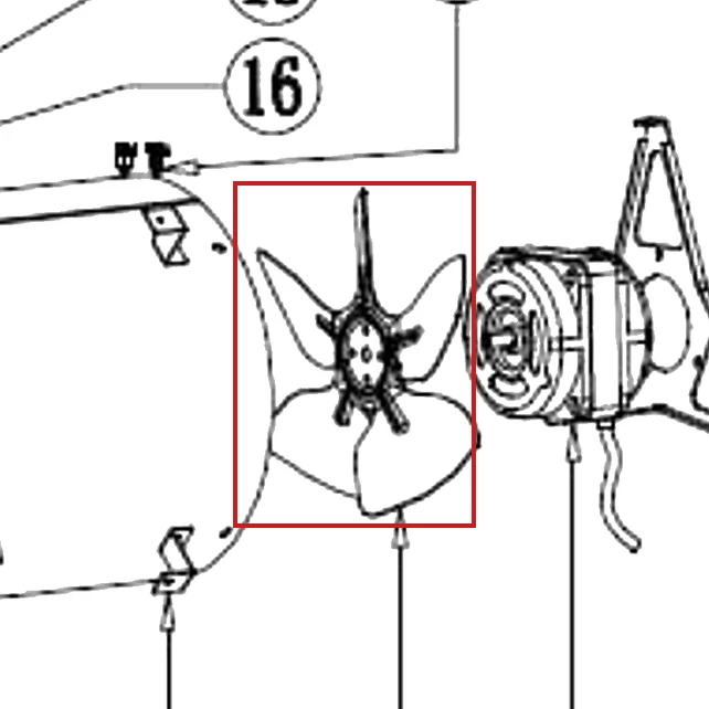 Ventilator aeroterma RURIS Vulcano 900, pozitia 28 pe plansa