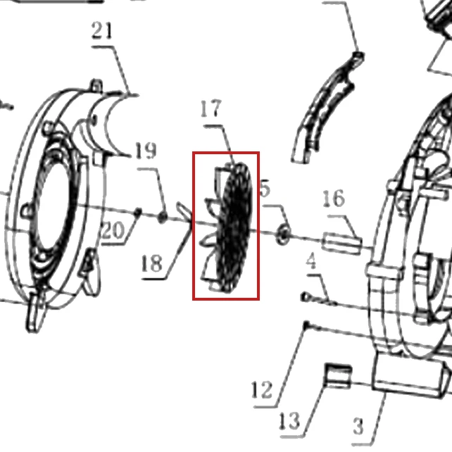 Ventilator suflanta RURIS A7, pozitia 17 pe plansa