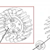 Volanta clichet metal motoferastrau RURIS 367/492/512, pozitia B16 pe plansa