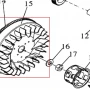 Volanta motosapa RURIS 650/651KSD, pozitia 15, cod ps173f-5-15