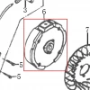 Volanta motor scarificator gazon RURIS RXH999, pozitia 6 plansa 16