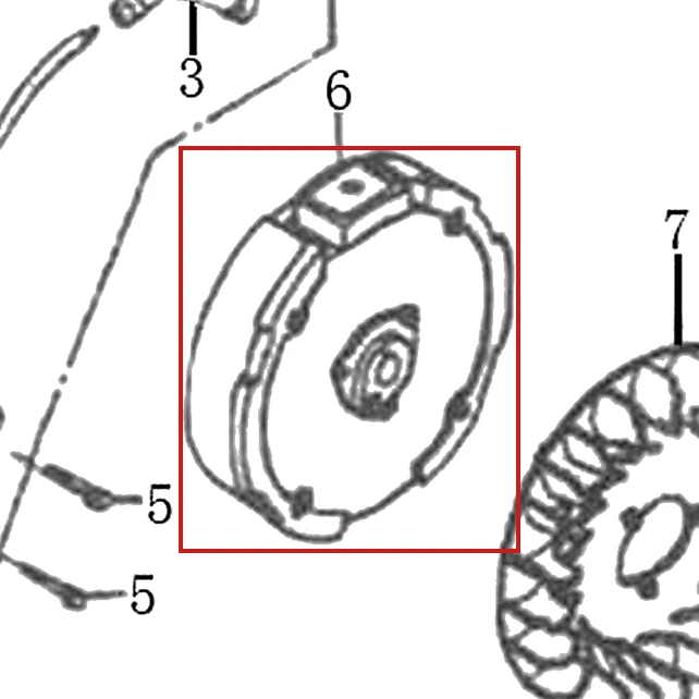 Volanta motor scarificator gazon RURIS RXH999, pozitia 6 plansa 16