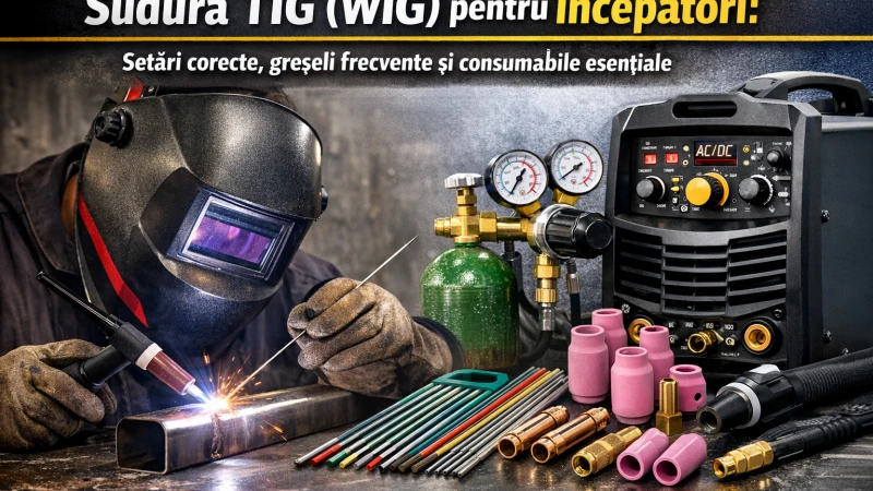 Sudura TIG (WIG) pentru începători: setări corecte, greșeli frecvente și consumabile esențiale